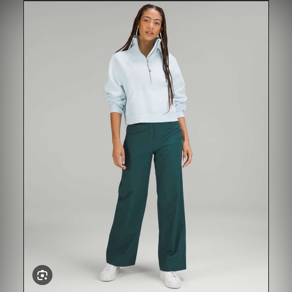 LULULEMON City Sleek 5 Pocket Wide-Leg High-Rise Pant Utilitech Green Jasper
